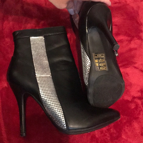 Brand New! Black and Silver booties. - Picture 2 of 2